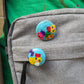 Teal Upcycled button Gralockamay Pins